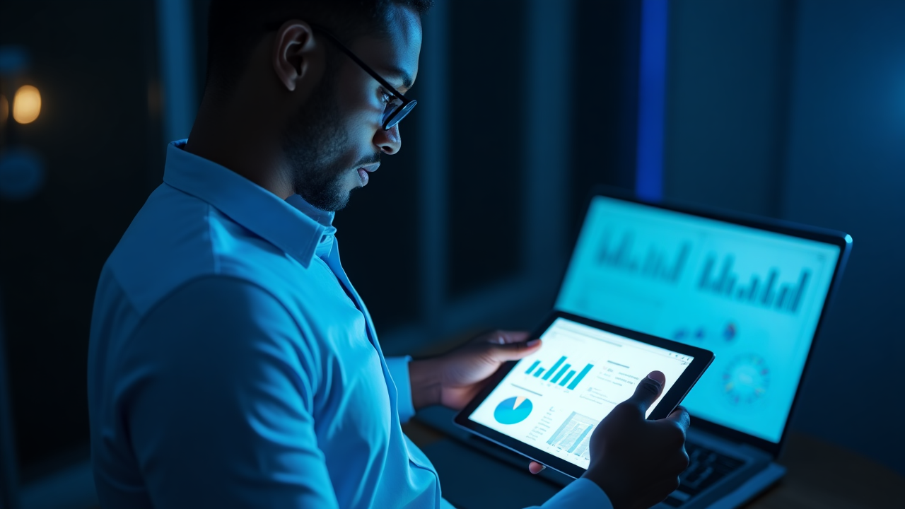 Investment education concept with financial charts and documents
